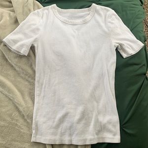 White corduroy short sleeve shirt
